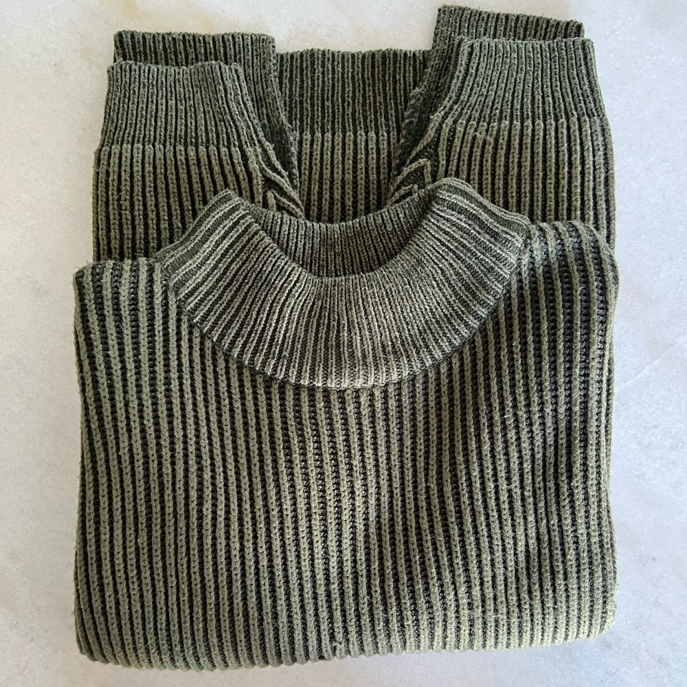 Women’s Topshop Olive Ribbed Knit Sweater
